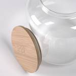 Vaas Cirene borosilicaatglas/bamboehout - transparant/natuurlijk