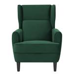 Fauteuil bergère Boddin Tissu - Velours Criada: Vert foncé