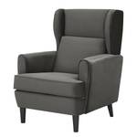 Oorfauteuil Boddin geweven stof - Velours Criada: Grijs