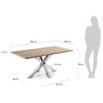 Table Karmi II Imitation chêne - Largeur : 180 cm - Chrome brillant