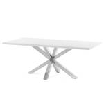 Table Karmi II Blanc - Largeur : 200 cm - Chrome brillant