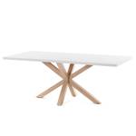 Eettafel Karmi II Wit - Breedte: 200 cm - Lichte eikenhouten