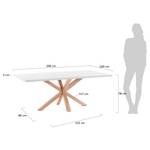 Eettafel Karmi II Wit - Breedte: 200 cm - Lichte eikenhouten