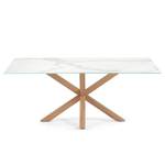 Table Akolele II Imitation marbre blanc / Imitation chêne - Largeur : 200 cm