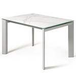 Tavolo da pranzo Retie I (allungabile) - Effetto marmo bianco - Larghezza: 120 cm - Color grigio chiaro