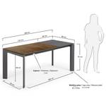 Table Retie III (Extensible) - Marron rouille - Largeur : 120 cm - Anthracite