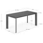 Table Retie III (Extensible) - Marron vieilli - Largeur : 160 cm - Anthracite