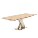 Table ET612 Chêne de poutre / Blanc - Largeur : 160 cm - Extensible
