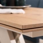 Table ET612 Chêne de poutre / Blanc - Largeur : 160 cm - Extensible