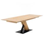 Eettafel ET612 Balkeneikenhout/Zwart - Breedte: 180 cm - Uittrekbaar