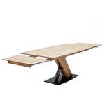 Eettafel ET613 balkeneikenhout - Breedte: 180 cm - Zwart - Uittrekbaar