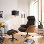 Fauteuil relax Anderson I Cuir véritable Neka : Marron foncé - Noir - Noyer