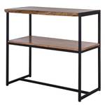 Meuble avec vasque Kaawo Acacia massif / Fer - Acacia / Noir - Largeur : 90 cm