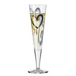 Flûte à champagne Goldnacht Heart Verre cristallin - Transparent / Platine - Contenance : 0,2 L