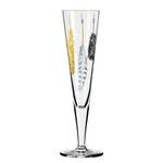 Champagneglas Goldnacht Feathers kristalglas - transparant/platina - inhoud: 0.2 L