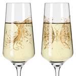 Flûtes à champagne Rosé II (lot de 2) Verre cristallin - Transparent / Rose doré - Contenance : 0,23 L