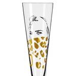 Goldnacht Champagnerglas Leoparden