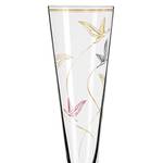 Flûte à champagne Goldnacht Birds Verre cristallin - Transparent / Doré - Contenance : 0,2 L