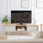 Tv-meubel Maayka I deels massief eikenhout - wit/licht eikenhout