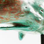 Scultura Whale Base Blu - Metallo / Pietra