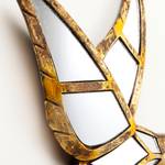 Wandschmuck Hummingbird Mirror Gold - Glas / Stein