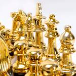 Sierobject Chess goudkleurig -metaal/steen/verwerkt hout - 60 x 60 cm
