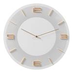 Horloge murale Leonardo Blanc / Doré - Métal / Bois manufacturé / Matière plastique - Blanc / Doré