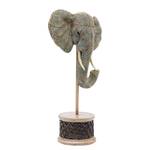Oggetto decorativo Elephant Head Pearls Grigio - Pietra