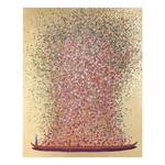 Afbeelding Touched Flower Boat Gold Pink roze - massief hout  /textiel - 160 x 120 cm