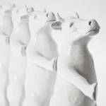 Statuette Dancing Cows Blanc - Pierre