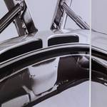 Paravent Triptychon Man vs. Oldtimer Grau - Massivholz  / Kunststoff - 120 x 180 cm
