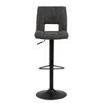 Tabourets de bar Silvis (lot de 2) Imitation cuir / Fer - Anthracite / Noir - Anthracite