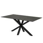 Table Holcot Verre et céramique / Fer - Céramique foncée / Noir - 160 x 90 cm