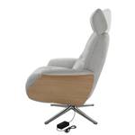 Fauteuil relax Anderson III Tissu Saia: Gris clair - Chrome brillant - Chêne