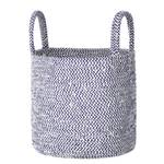 Panier de rangement Sayana Bleu - Blanc - Fibres naturelles - 25 x 25 x 25 cm