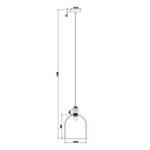 Suspension Fine Acier / Verre transparent - 1 ampoule