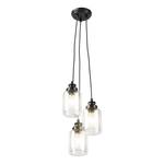 Suspension Ferna Acier / Verre transparent - 3 ampoules