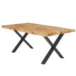 Table Alessia Largeur : 200 cm - Noir - Forme en X - Bord d'arbre