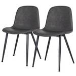Gestoffeerde stoelen Capra set van 2 Antraciet
