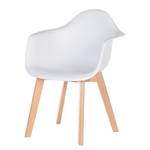 Chaise à accoudoirs Peel Matière plastique / Hêtre massif - Blanc
