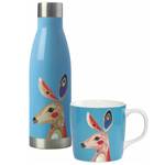Drink-Set Kangaroo (2-teilig) Porzellan / Edelstahl - Mehrfarbig