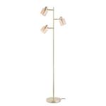 Lampadaire KOLIND 3 ampoules Doré métal brillant / Verre ambré