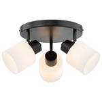 Lampada da soffitto KOLIND 3 punti luce Metallo nero / Vetro opalino bianco