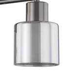 Plafondlamp 4 lichtbronnen Glanzend grijs metaal/Rookglas
