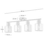 Deckenleuchte KOLIND 4-flammig Metall Grau glänzend / Rauchglas