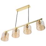 Suspension KOLIND 4 ampoules Doré métal brillant / Verre ambré