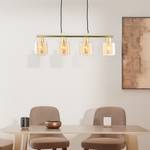 Hanglamp KOLIND 4 lichtbronnen Glanzend goudkleurig metaal/Amberkleurig glas