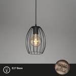Hanglamp Waktu I ijzer/deels massief rubberboomhout - 1 lichtbron