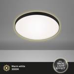 LED-plafondlamp Flet polycarbonaat/ijzer - 1 lichtbron - Zwart - Diameter: 36 cm