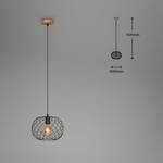 Hanglamp Winki I ijzer/deels massief rubberboomhout - 1 lichtbron
